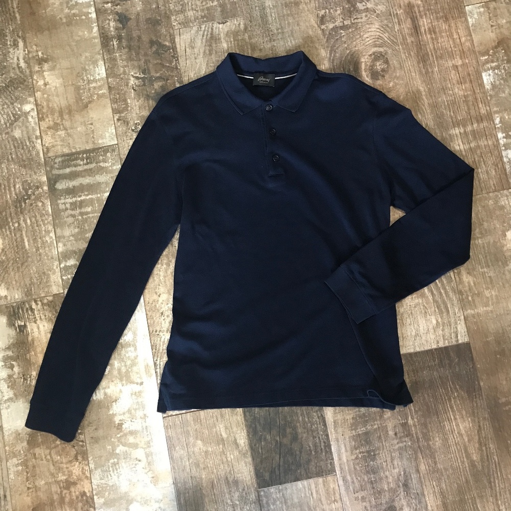BRIONI LONG SLEEVE POLO SHIRT
